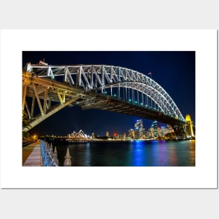 Sydney Harbour at Night, NSW, Australia Posters and Art